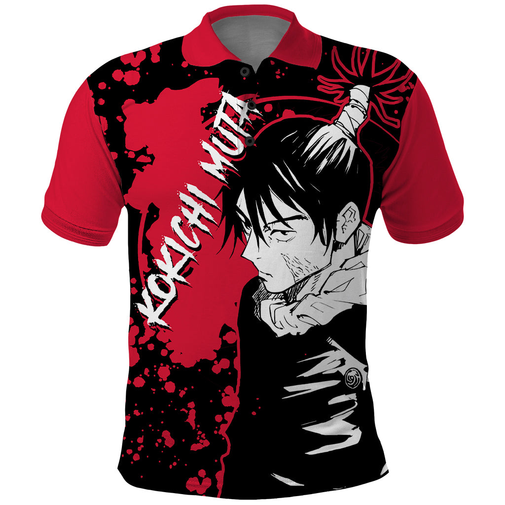 Kokichi Muta Jujutsu Kaisen Polo Shirt Manga Style Art