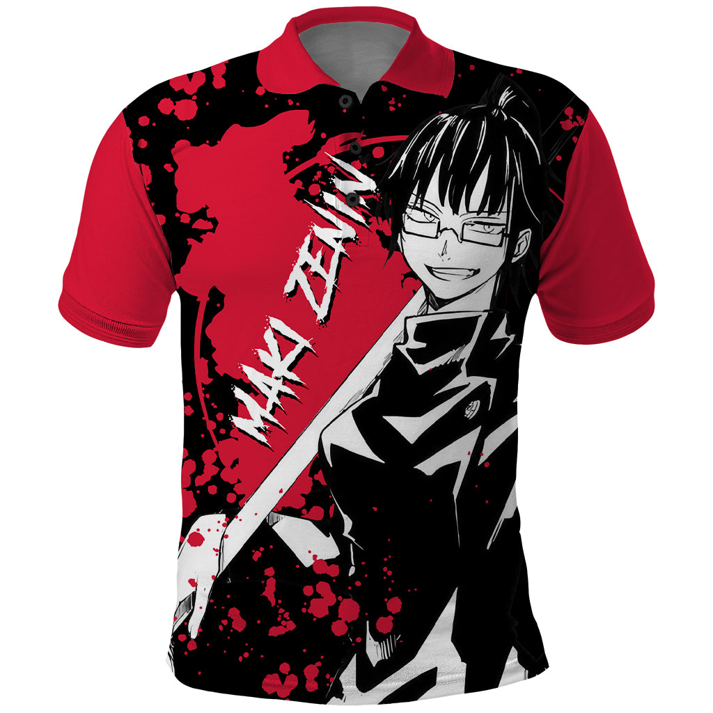 Maki Zenin Jujutsu Kaisen Polo Shirt Manga Style Art