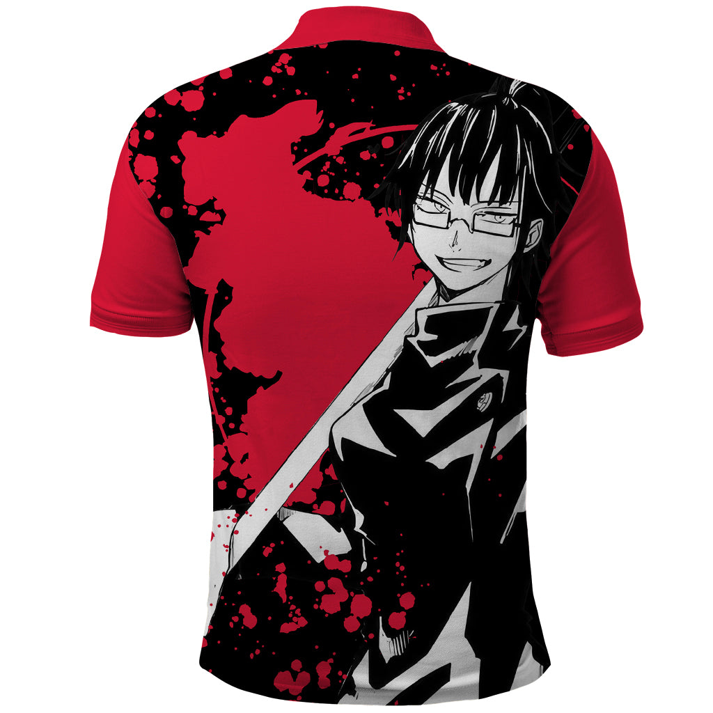 Maki Zenin Jujutsu Kaisen Polo Shirt Manga Style Art