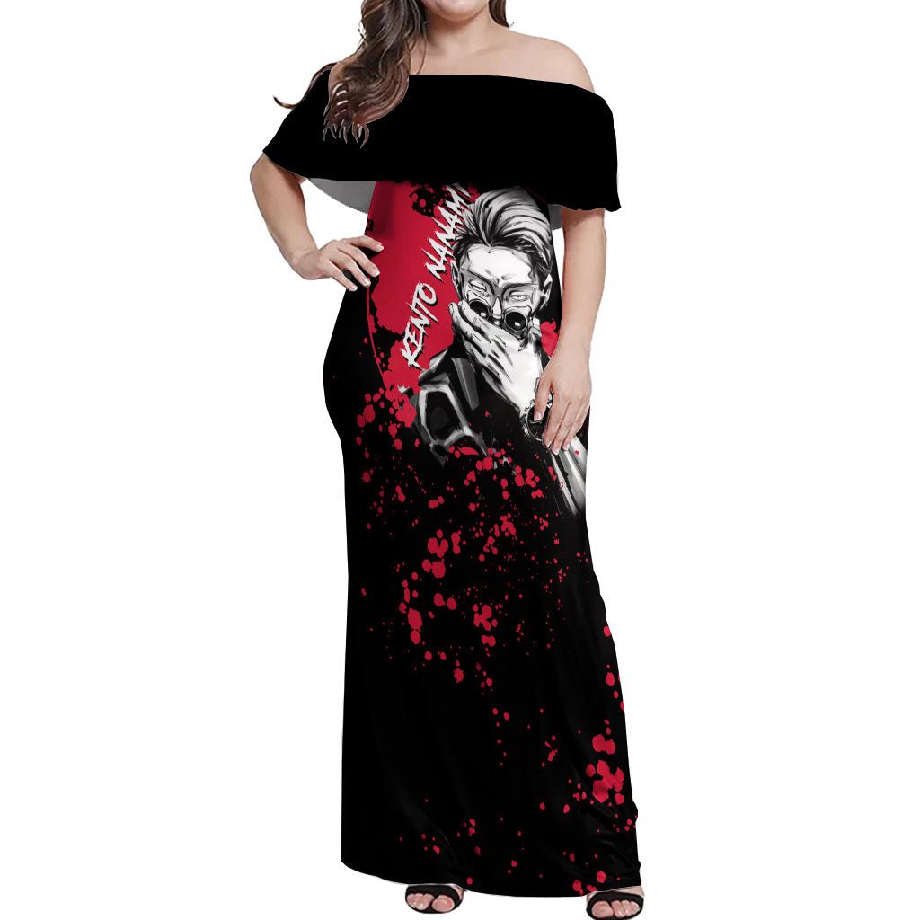 Kento Nanami Jujutsu Kaisen Off Shoulder Maxi Dress Manga Style Art