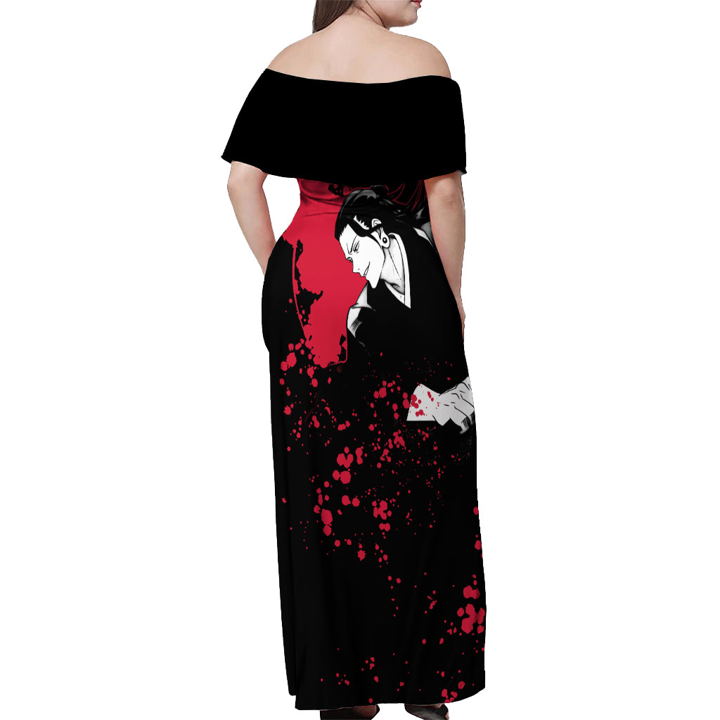 Suguru Geto Jujutsu Kaisen Off Shoulder Maxi Dress Manga Style Art
