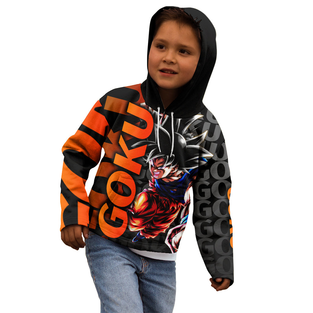 Goku Dragon Ball Kid Hoodie Anime Mix Text Pattern Abstract Style