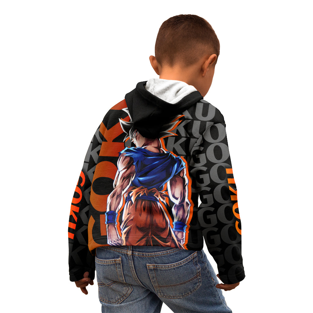 Goku Dragon Ball Kid Hoodie Anime Mix Text Pattern Abstract Style