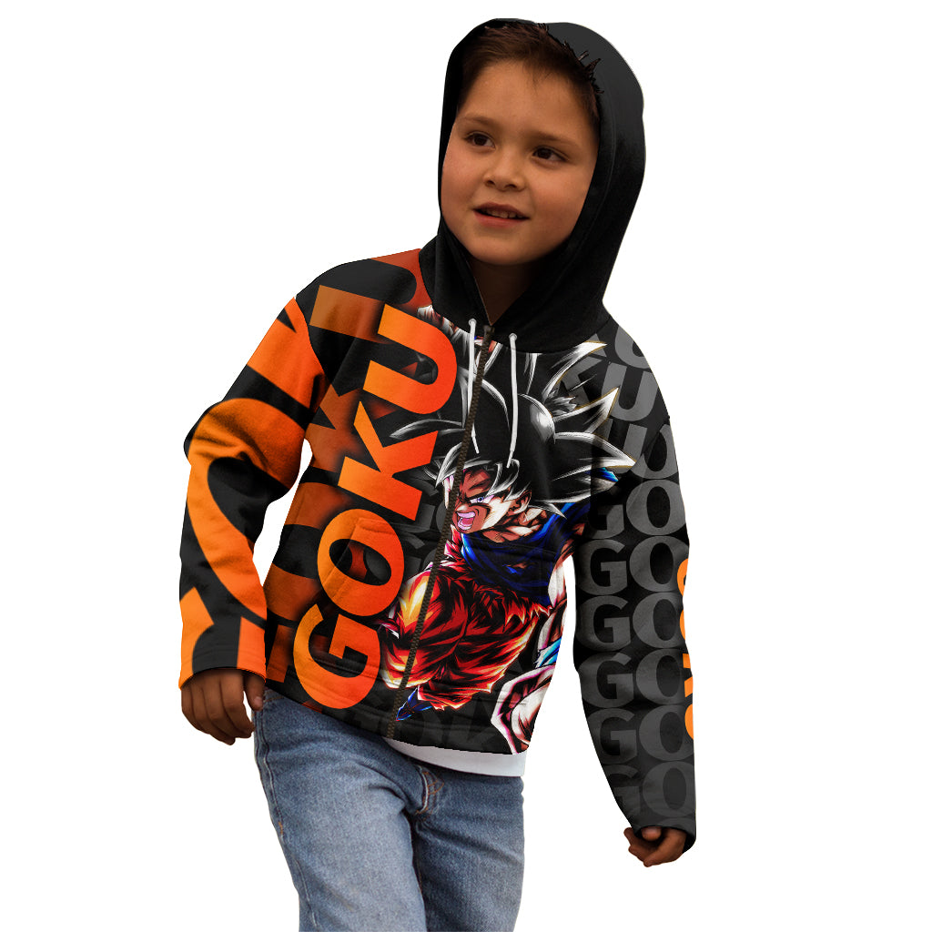 Goku Dragon Ball Kid Hoodie Anime Mix Text Pattern Abstract Style