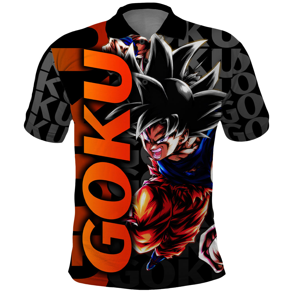 Goku Dragon Ball Polo Shirt Anime Mix Text Pattern Abstract Style