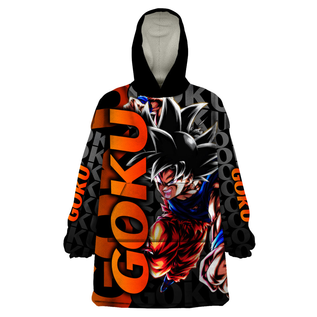 Goku Dragon Ball Wearable Blanket Hoodie Anime Mix Text Pattern Abstract Style
