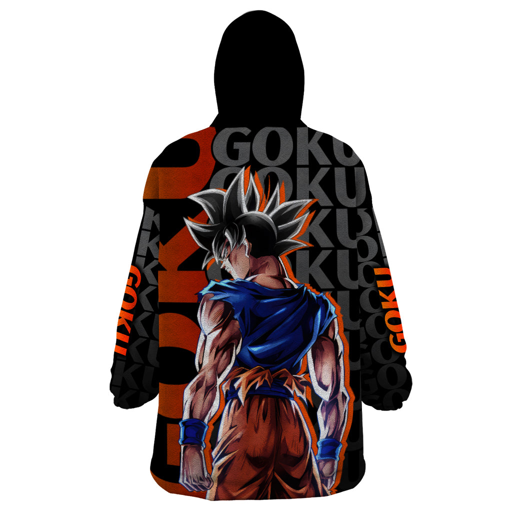 Goku Dragon Ball Wearable Blanket Hoodie Anime Mix Text Pattern Abstract Style