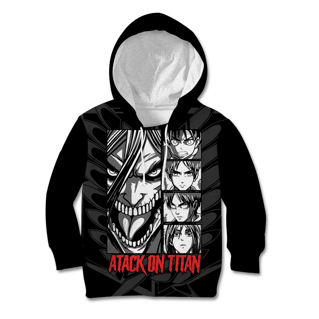 Atack On Titan Character Kid Hoodie Anime Mix Manga Style