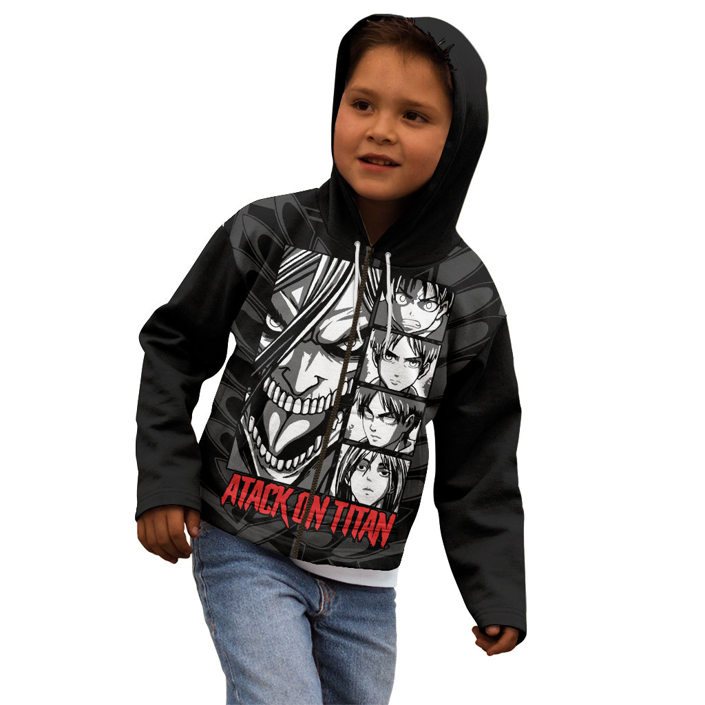Atack On Titan Character Kid Hoodie Anime Mix Manga Style