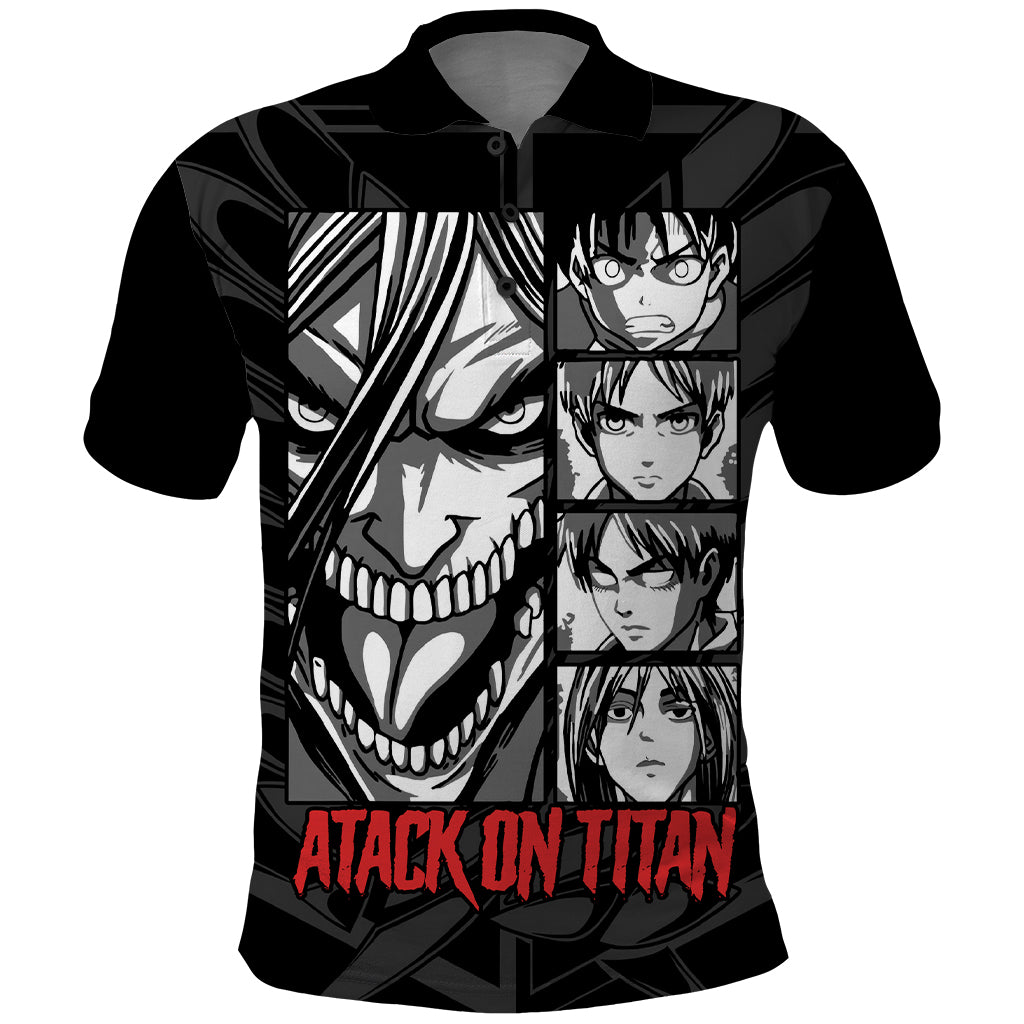 Atack On Titan Character Polo Shirt Anime Mix Manga Style