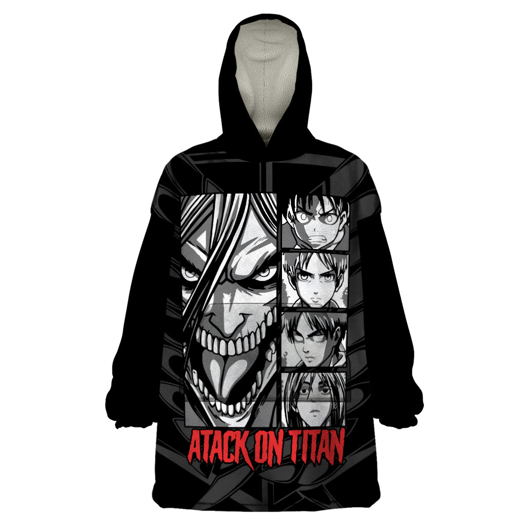 Atack On Titan Character Wearable Blanket Hoodie Anime Mix Manga Style