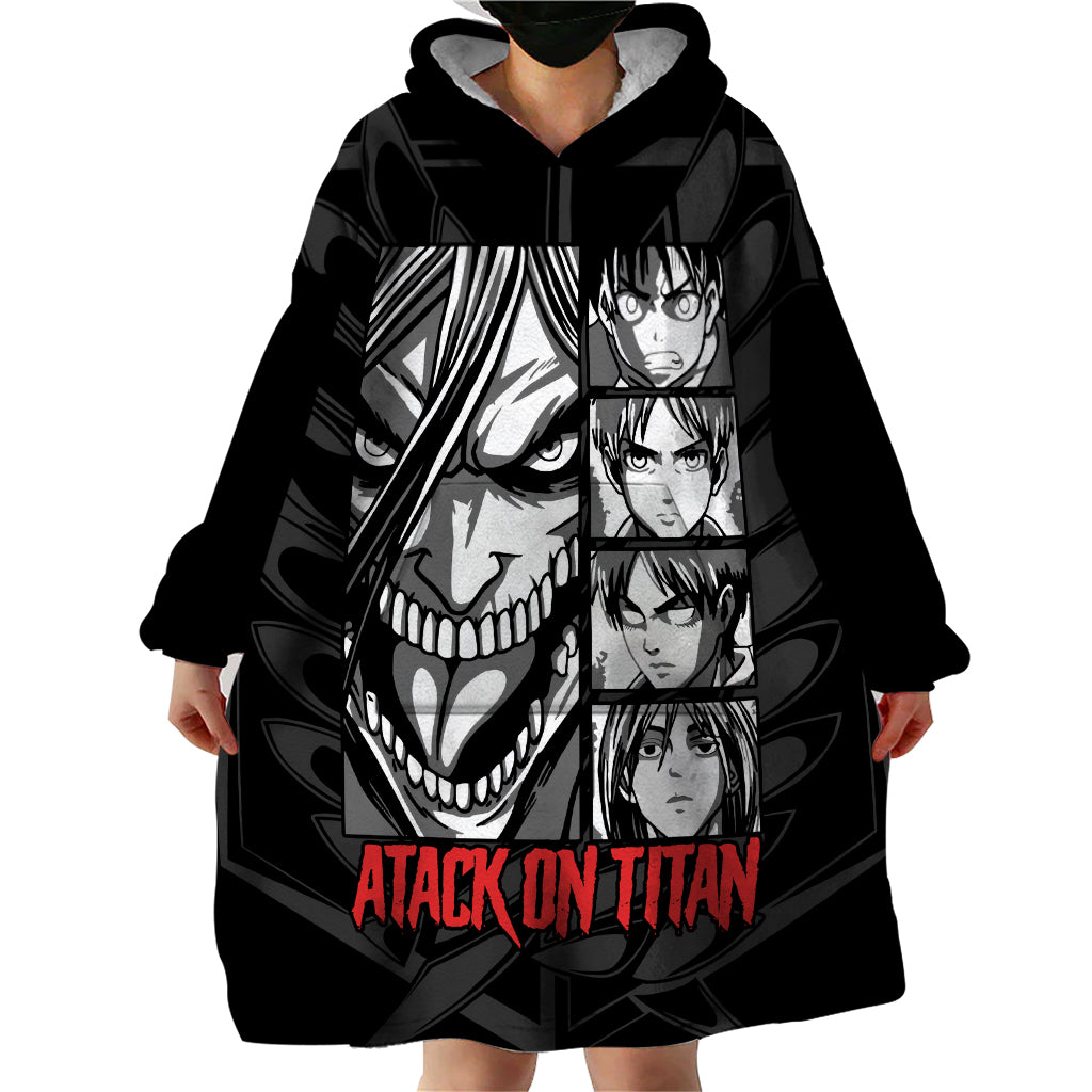 Atack On Titan Character Wearable Blanket Hoodie Anime Mix Manga Style