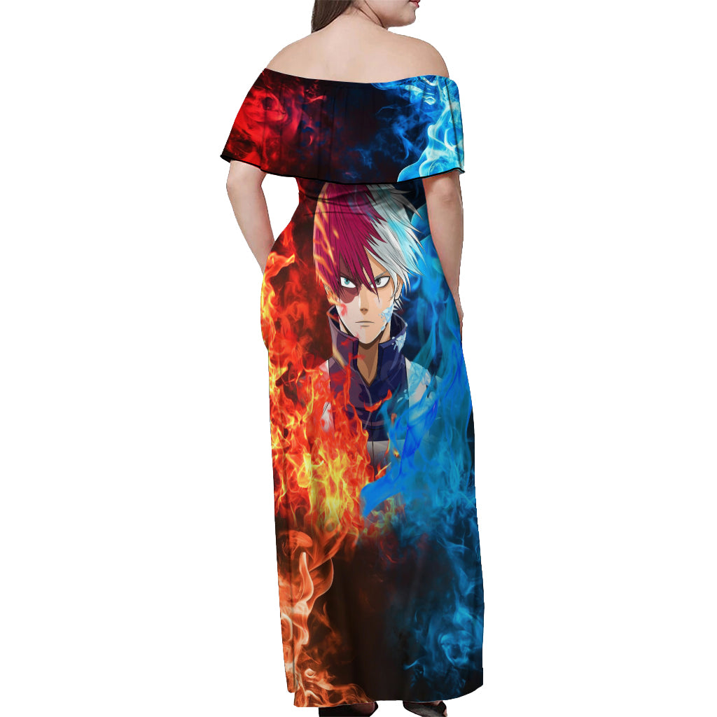 Shoto Todoroki - My Hero Academia Off Shoulder Maxi Dress Anime Style
