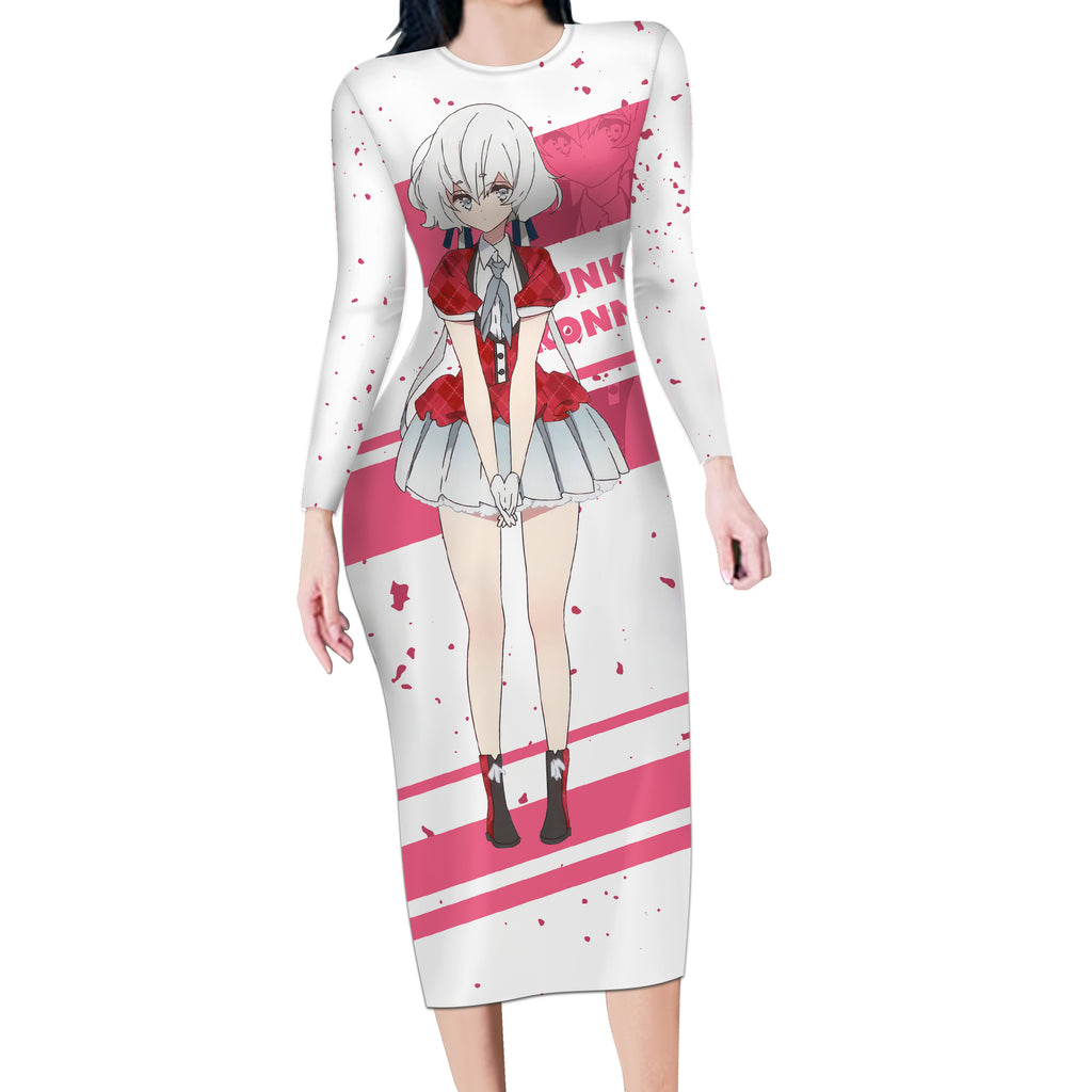 Zombie Land Saga Junko Konno Long Sleeve Bodycon Dress Anime Style
