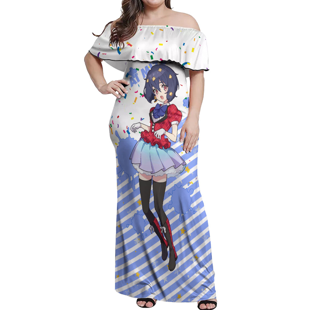 Zombie Land Saga Ai Mizuno Off Shoulder Maxi Dress Anime Style