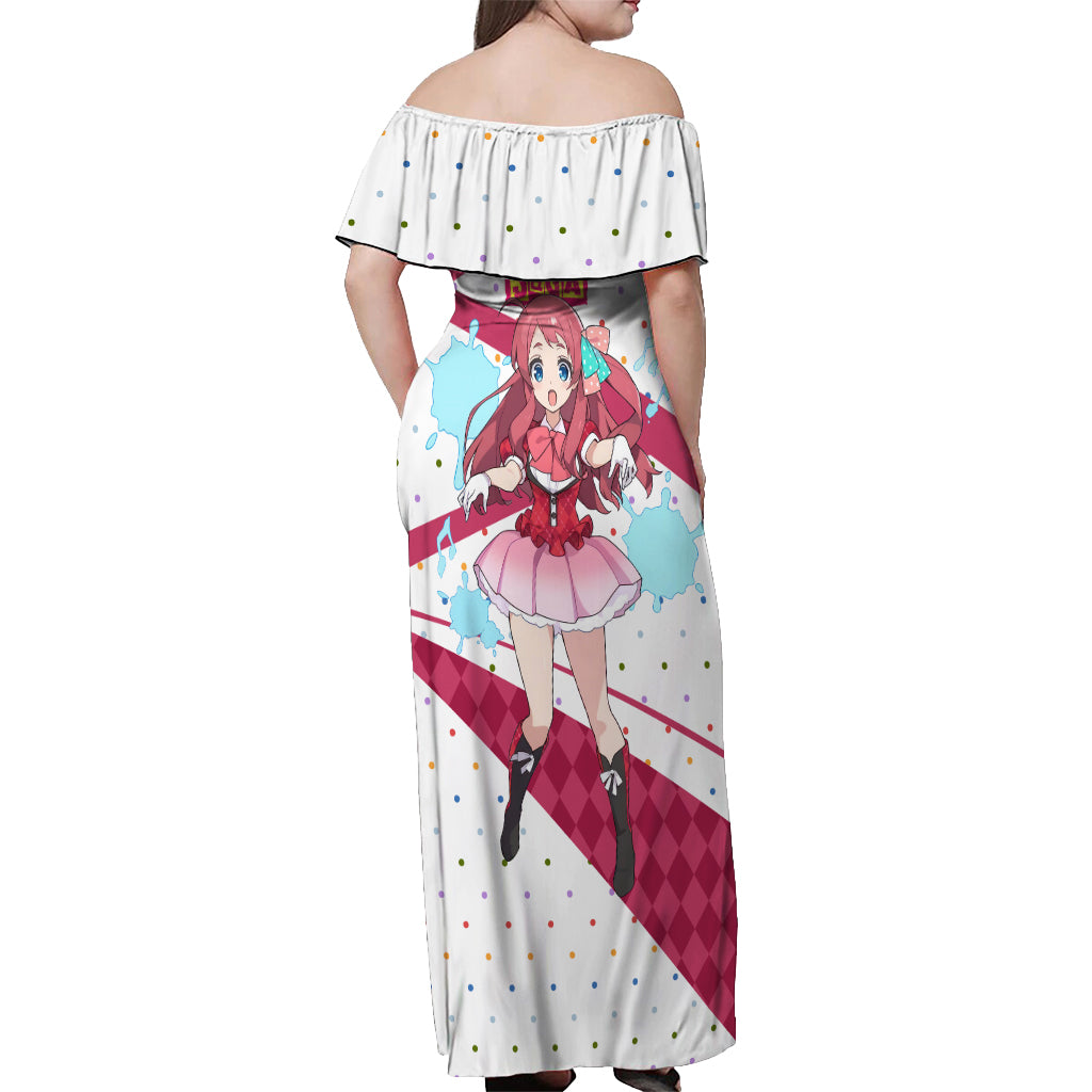 Zombie Land Saga Sakura Minamoto Off Shoulder Maxi Dress Anime Style
