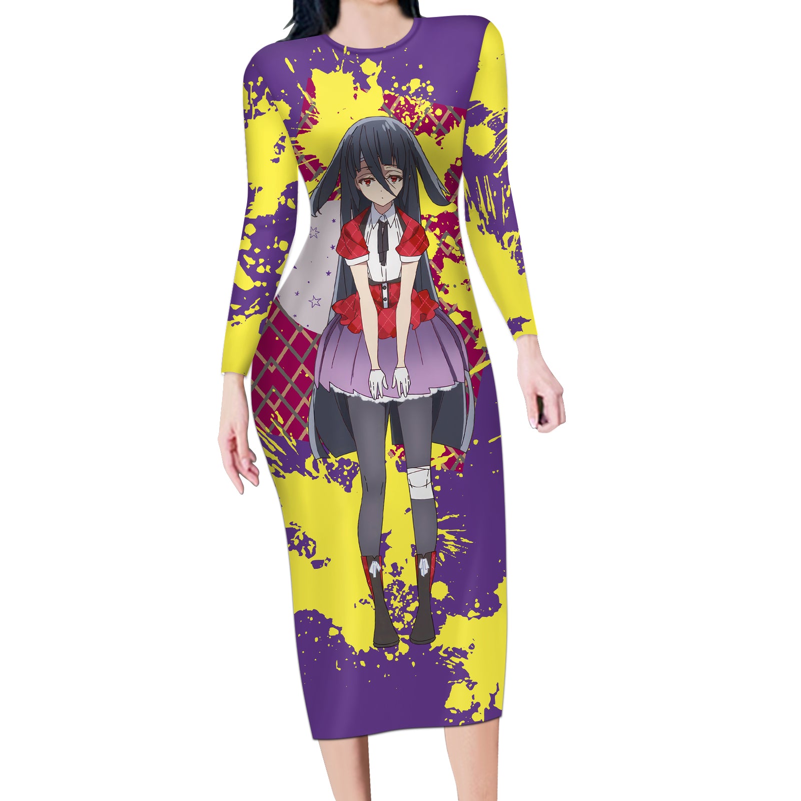 Zombie Land Saga Tae Yamada Long Sleeve Bodycon Dress Anime Style