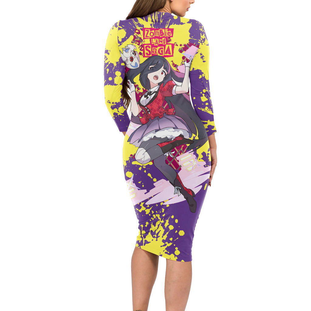 Zombie Land Saga Tae Yamada Long Sleeve Bodycon Dress Anime Style