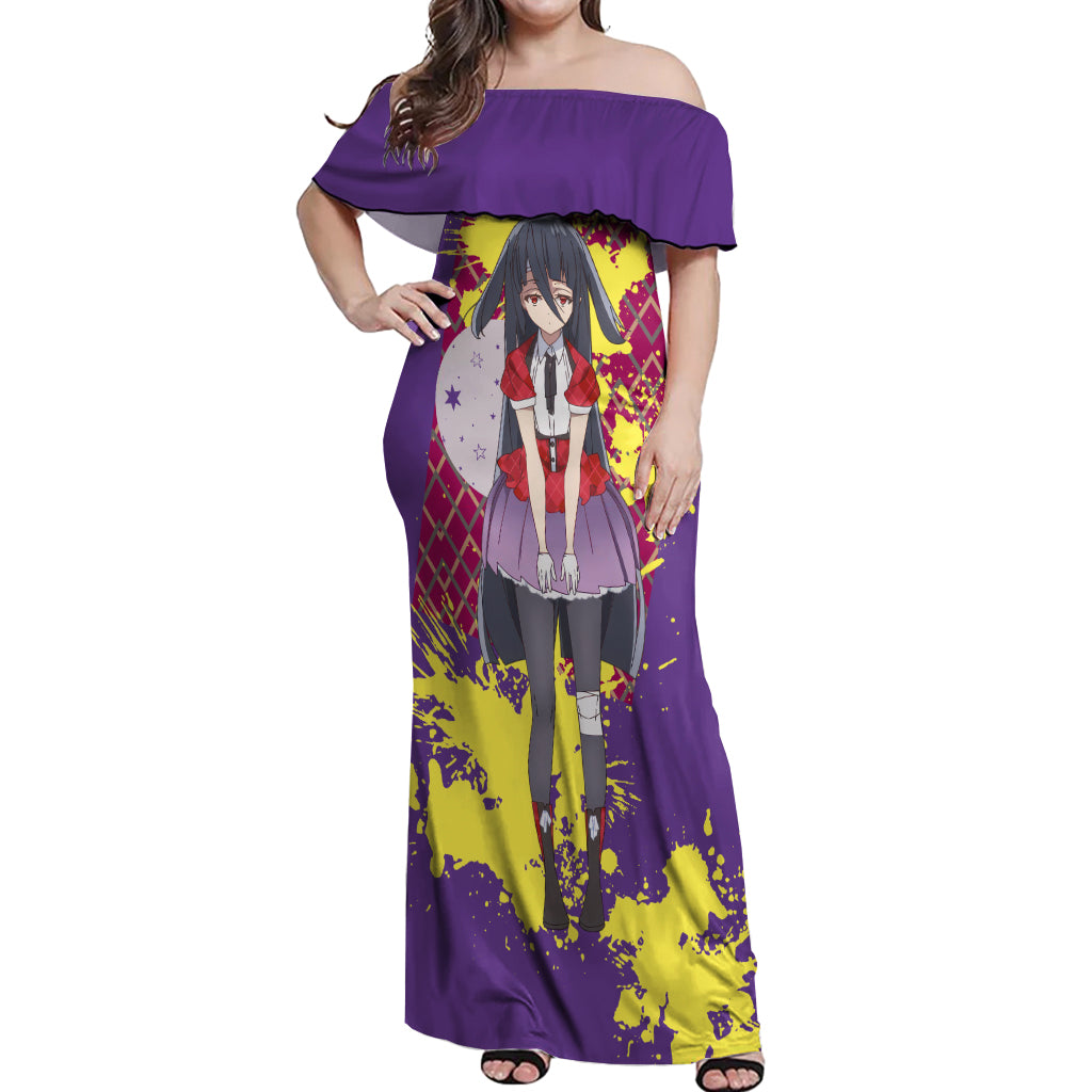 Zombie Land Saga Tae Yamada Off Shoulder Maxi Dress Anime Style