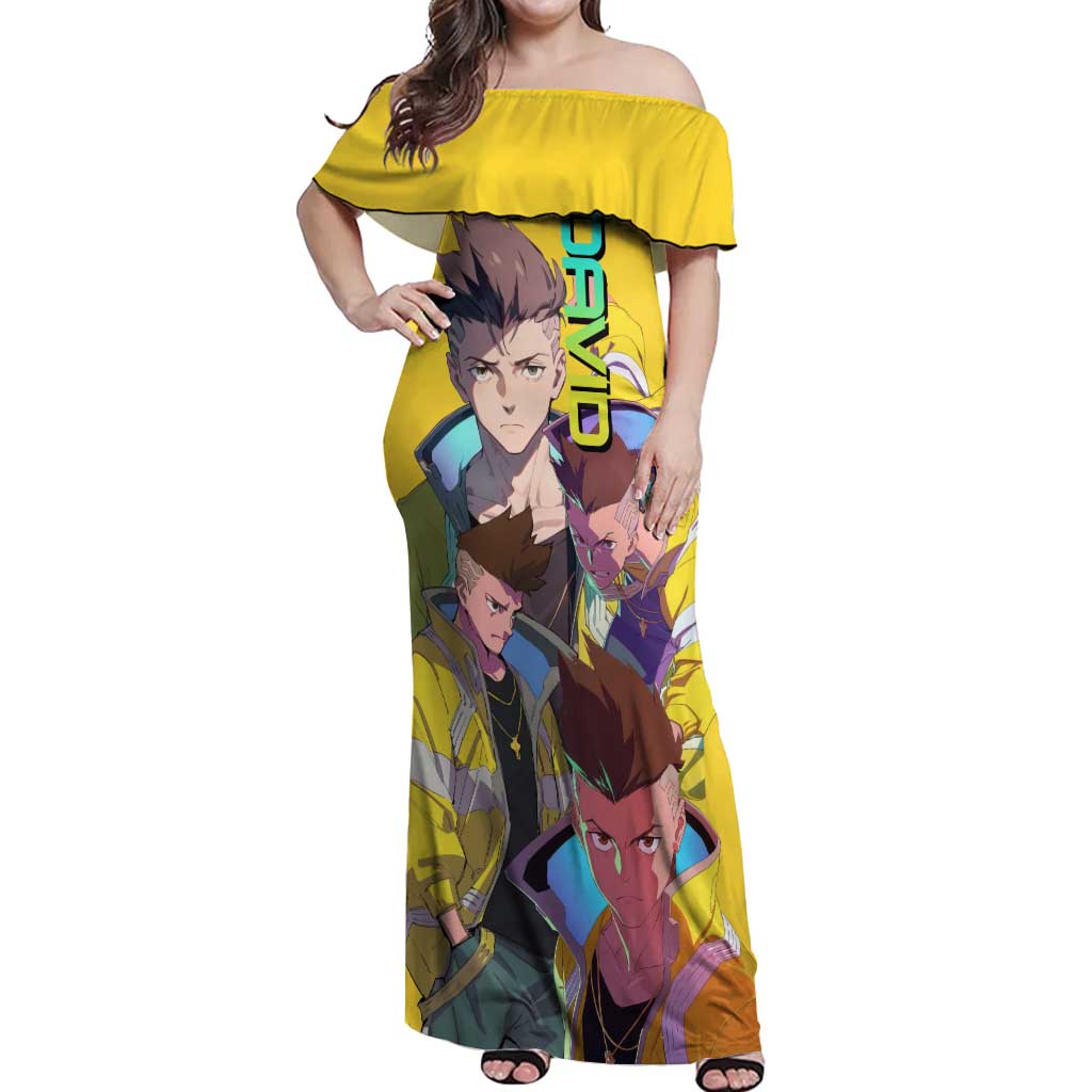 David Martinez - Cyberpunk: Edgerunners Off Shoulder Maxi Dress Anime Style