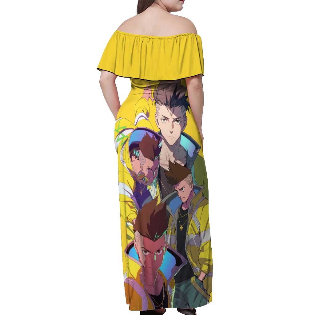 David Martinez - Cyberpunk: Edgerunners Off Shoulder Maxi Dress Anime Style