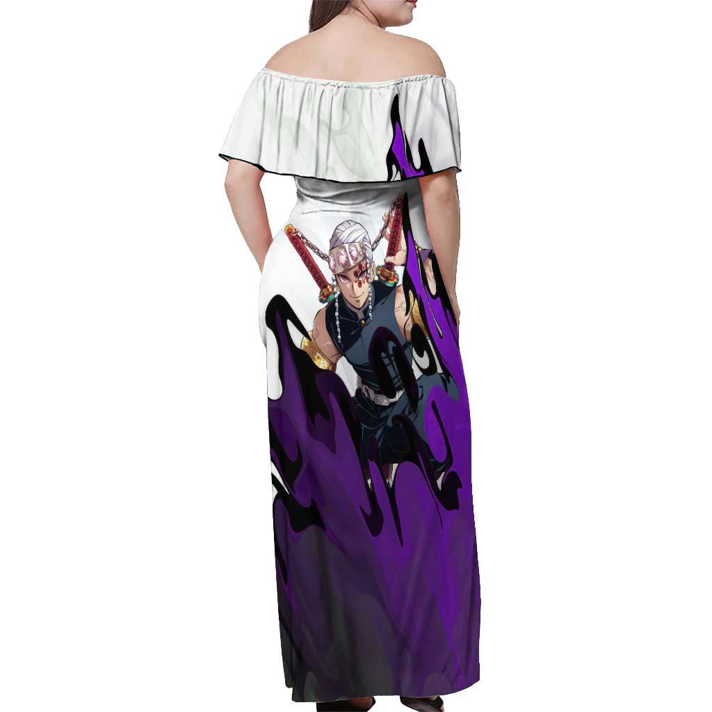 Tengen Uzui - Demon Slayer Off Shoulder Maxi Dress Anime Style