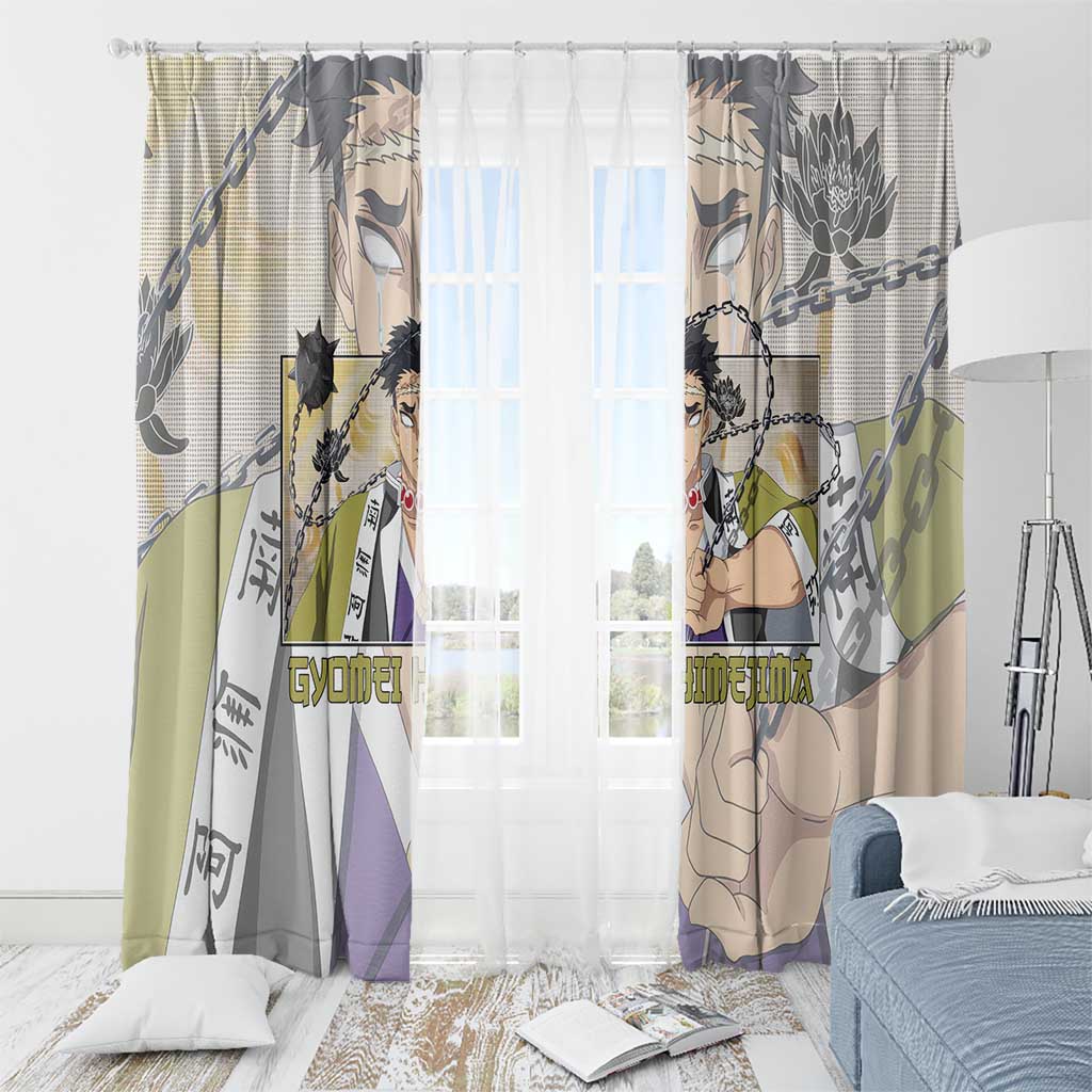 Gyomei Himejima - Demon Slayer Window Curtain Anime Style