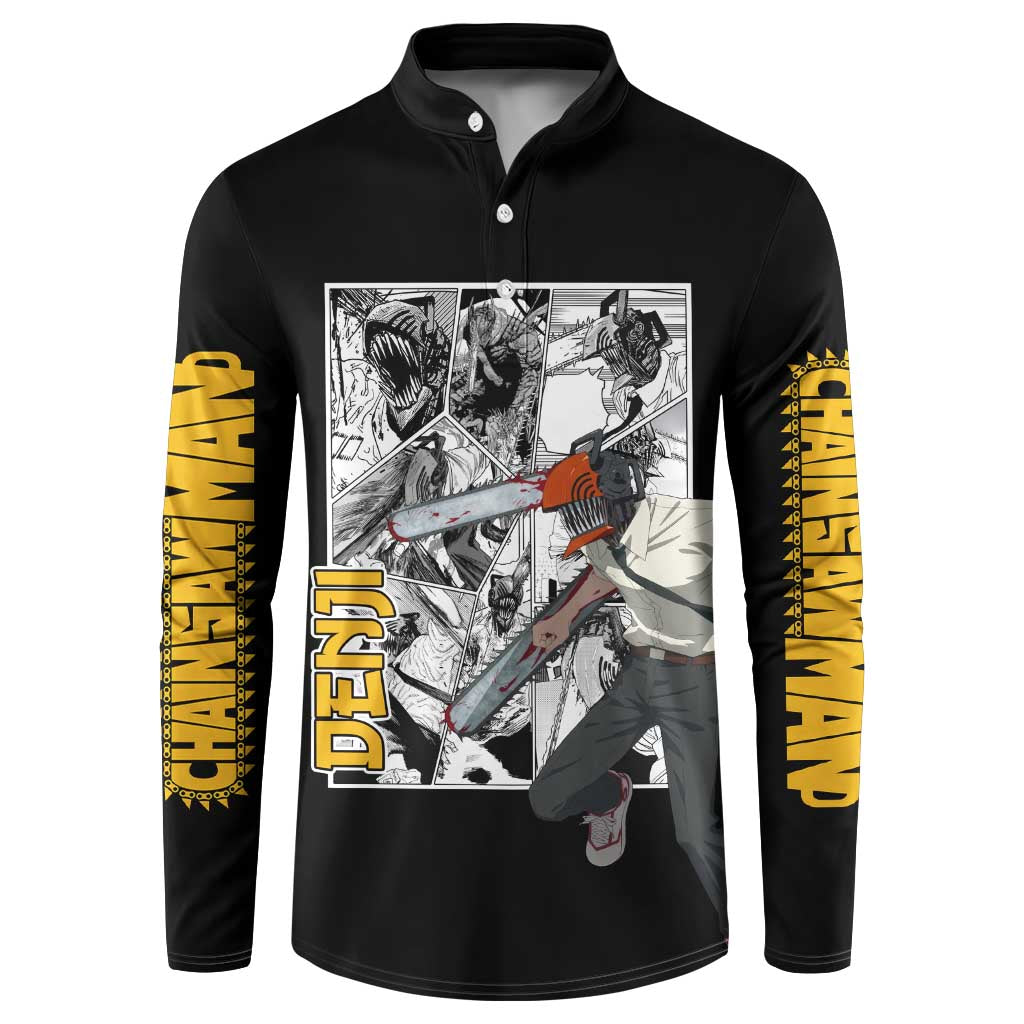 Denji - Chawsan man Button Sweatshirt Anime Mix Manga Style