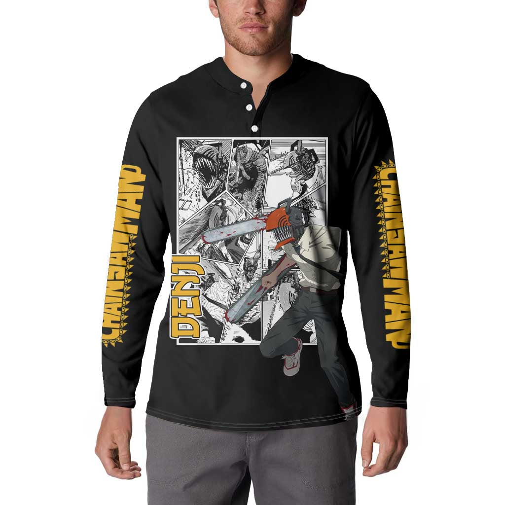 Denji - Chawsan man Button Sweatshirt Anime Mix Manga Style