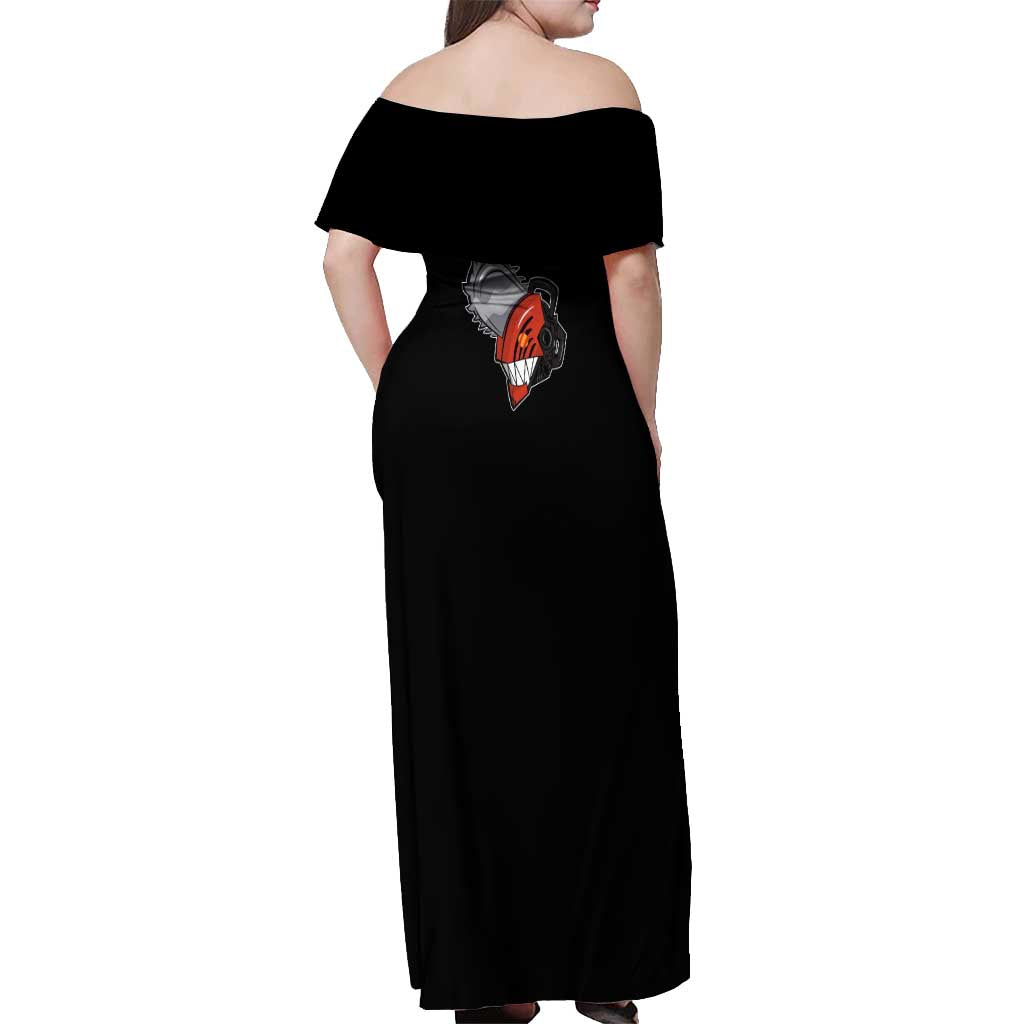Denji - Chawsan man Off Shoulder Maxi Dress Anime Mix Manga Style
