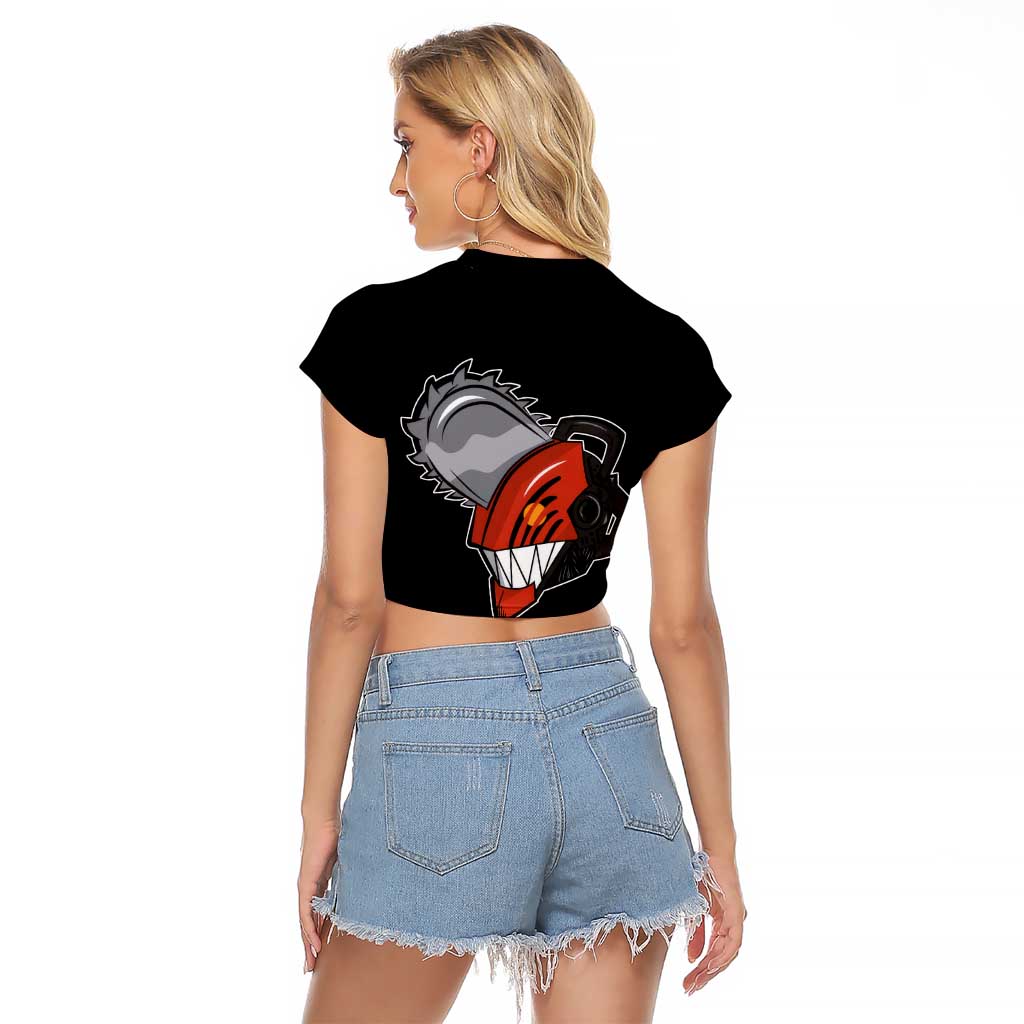 Denji - Chawsan man Raglan Cropped T Shirt Anime Mix Manga Style