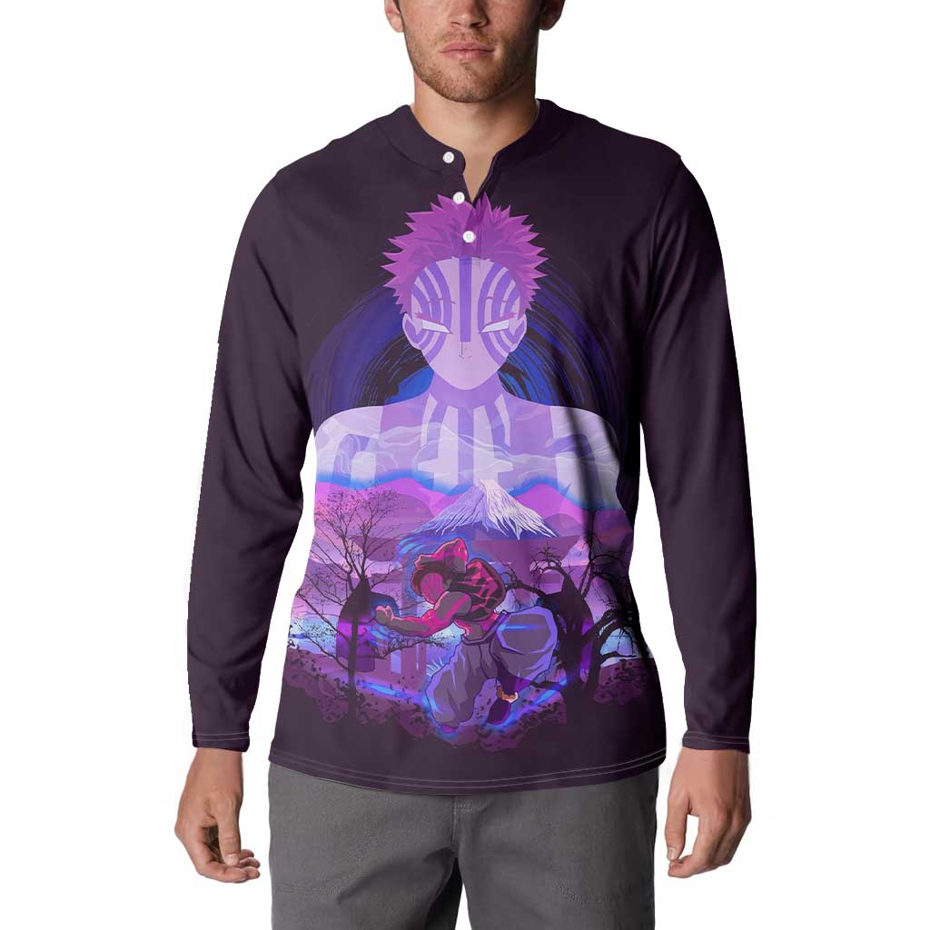 Akaza - Demon Slayer Button Sweatshirt Anime Style