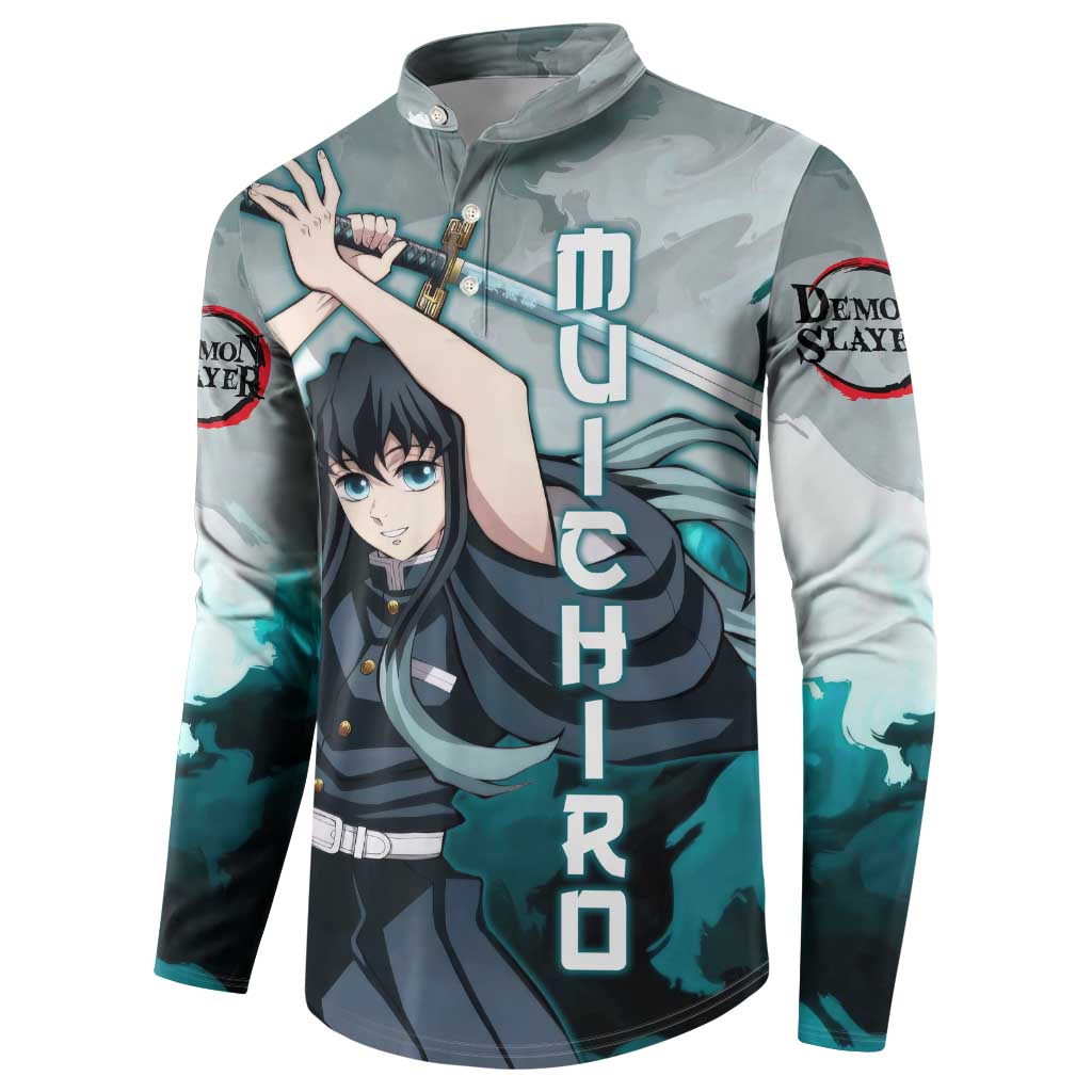 Muichiro Tokito - Demon Slayer Button Sweatshirt Anime Style
