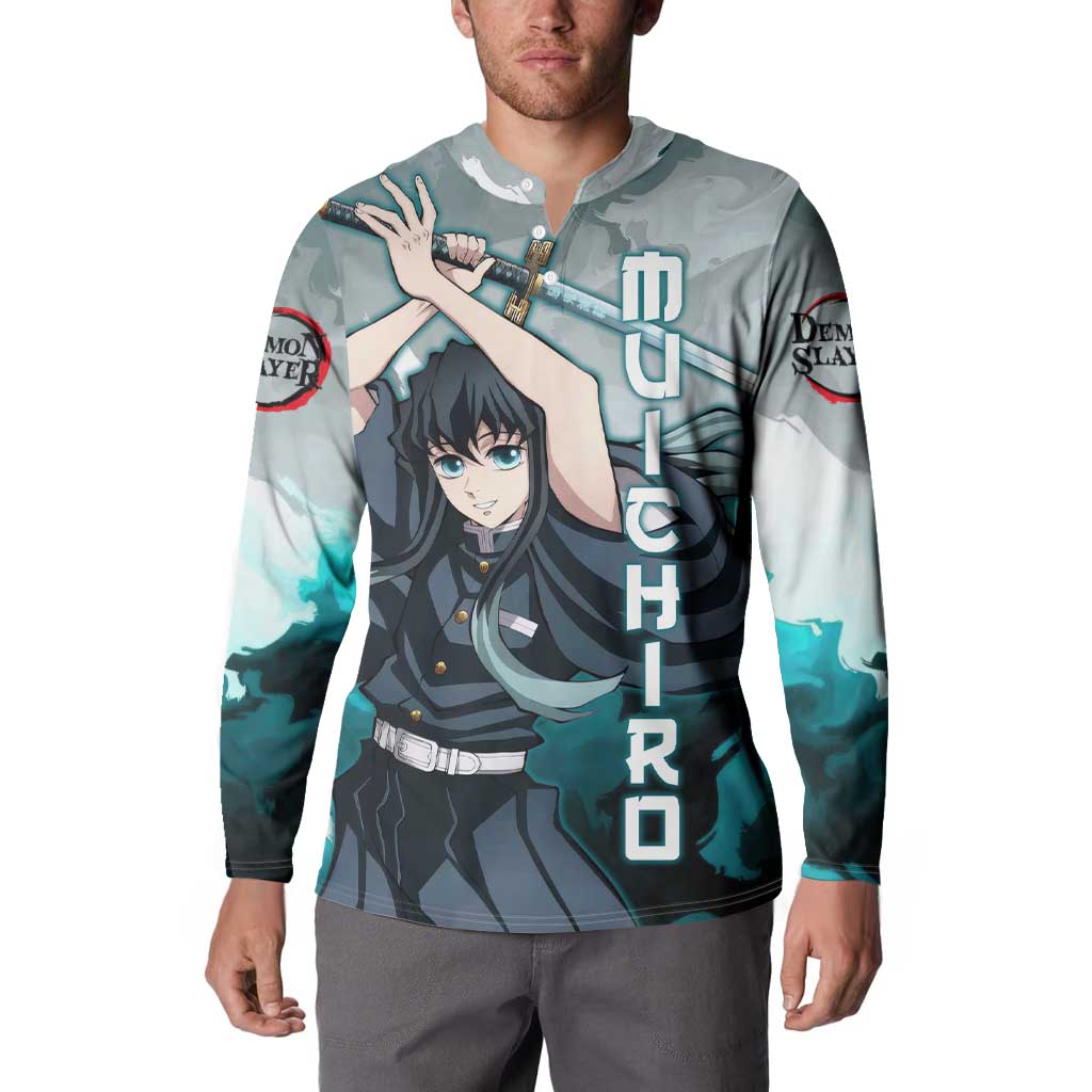 Muichiro Tokito - Demon Slayer Button Sweatshirt Anime Style
