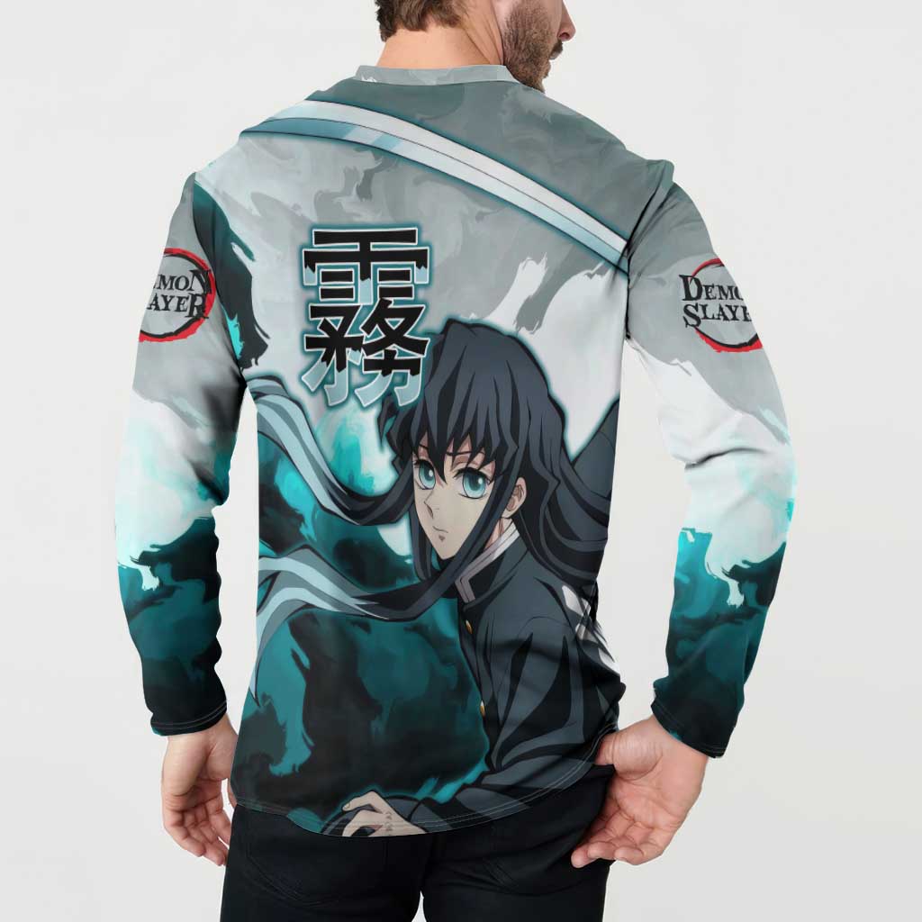 Muichiro Tokito - Demon Slayer Button Sweatshirt Anime Style
