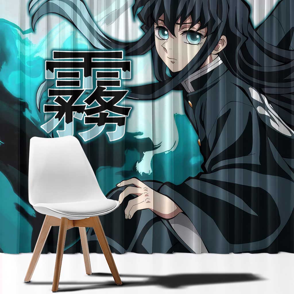Muichiro Tokito - Demon Slayer Window Curtain Anime Style