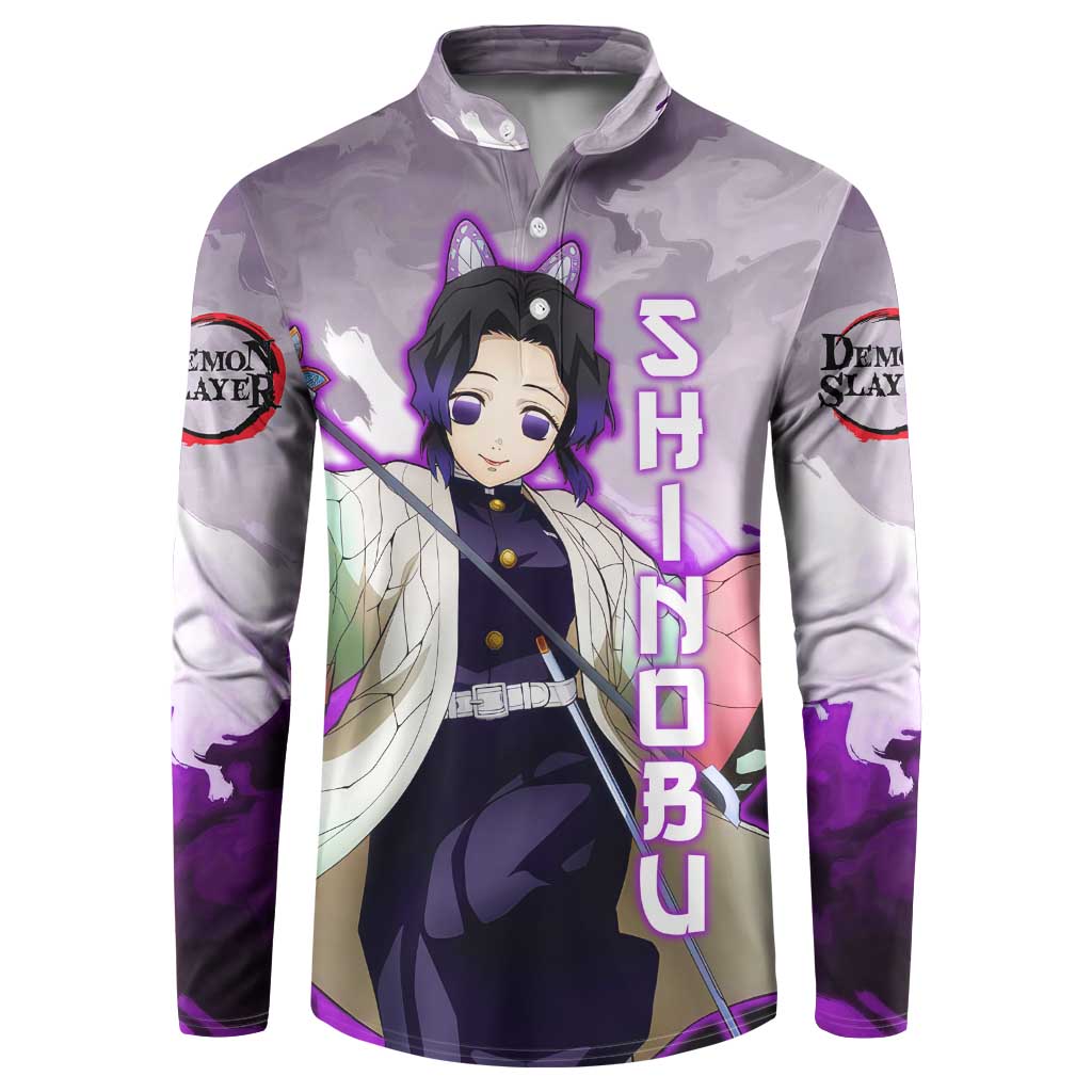 Shinobu Kocho - Demon Slayer Button Sweatshirt Anime Style