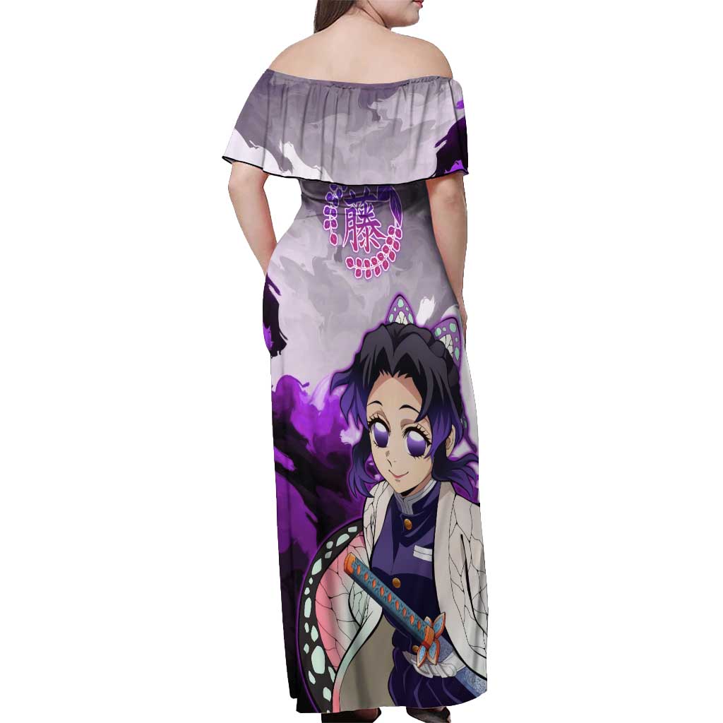 Shinobu Kocho - Demon Slayer Off Shoulder Maxi Dress Anime Style