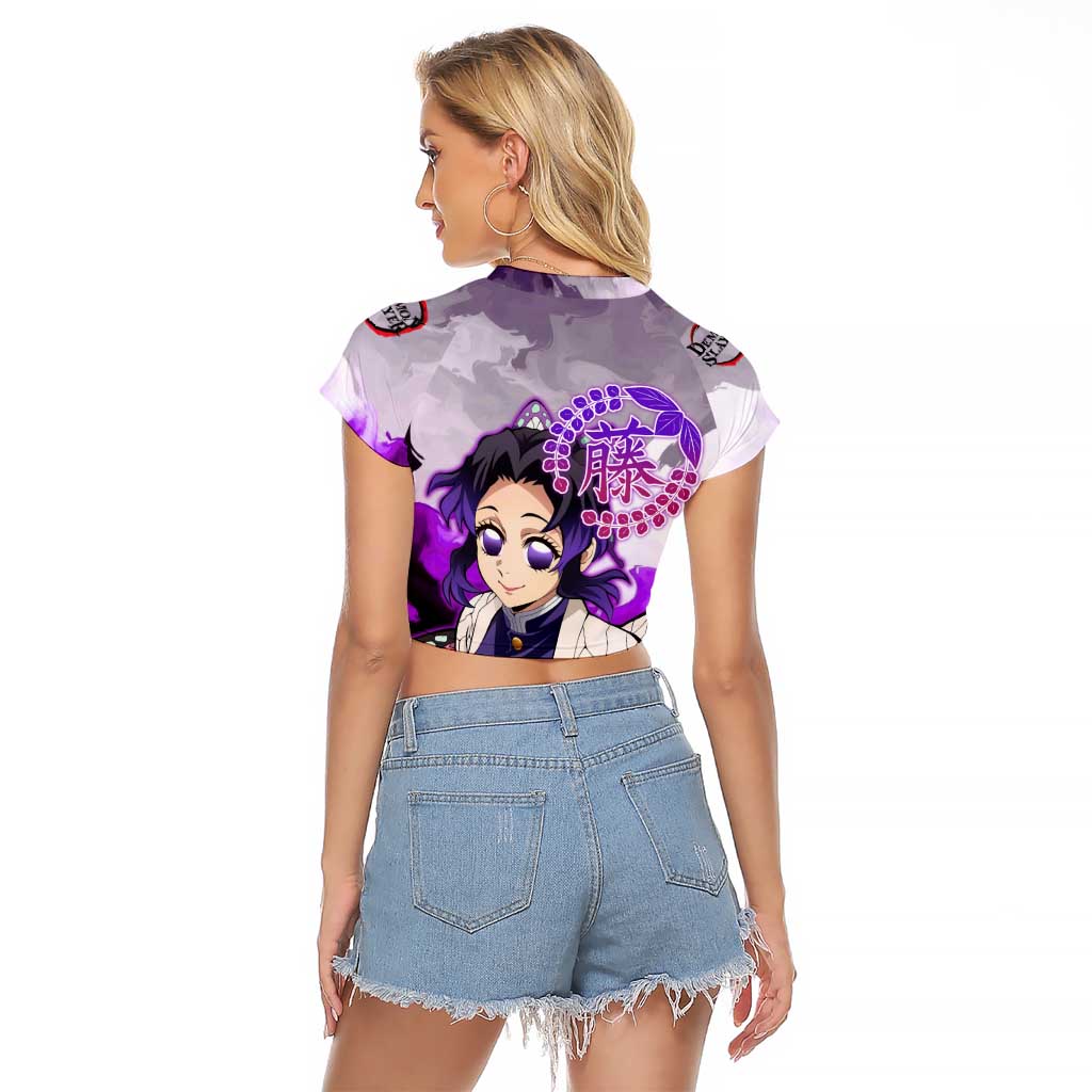 Shinobu Kocho - Demon Slayer Raglan Cropped T Shirt Anime Style