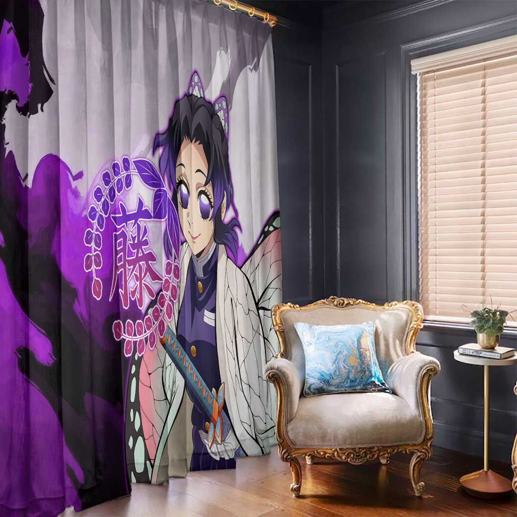 Shinobu Kocho - Demon Slayer Window Curtain Anime Style