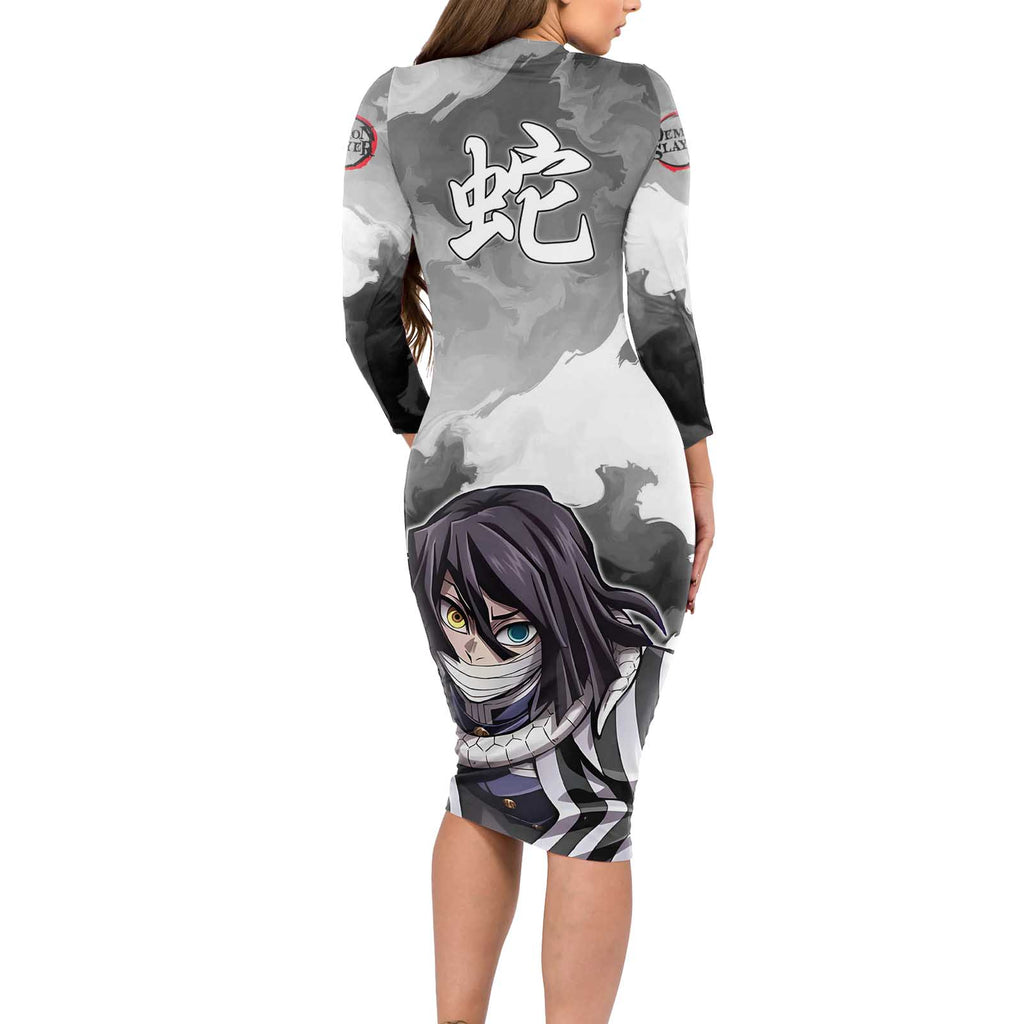 Obanai Iguro - Demon Slayer Long Sleeve Bodycon Dress Anime Style