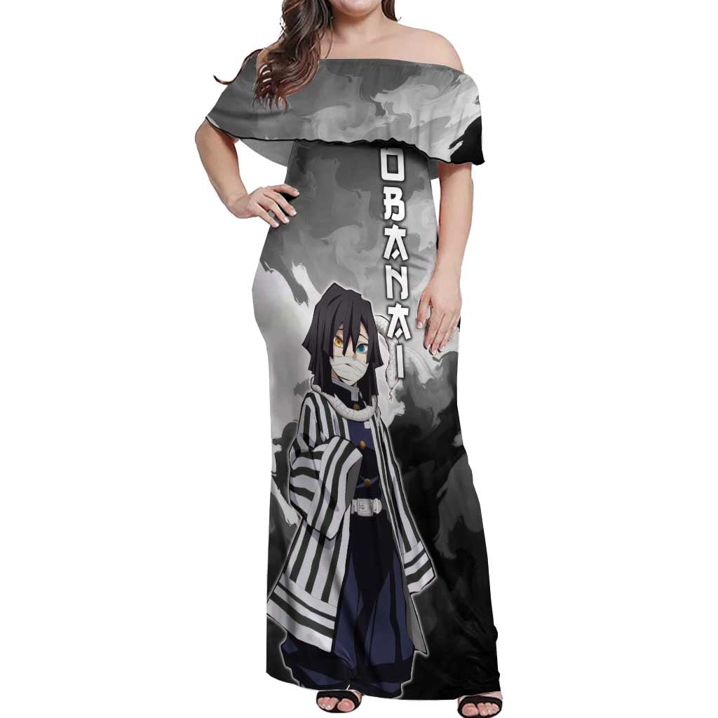Obanai Iguro - Demon Slayer Off Shoulder Maxi Dress Anime Style