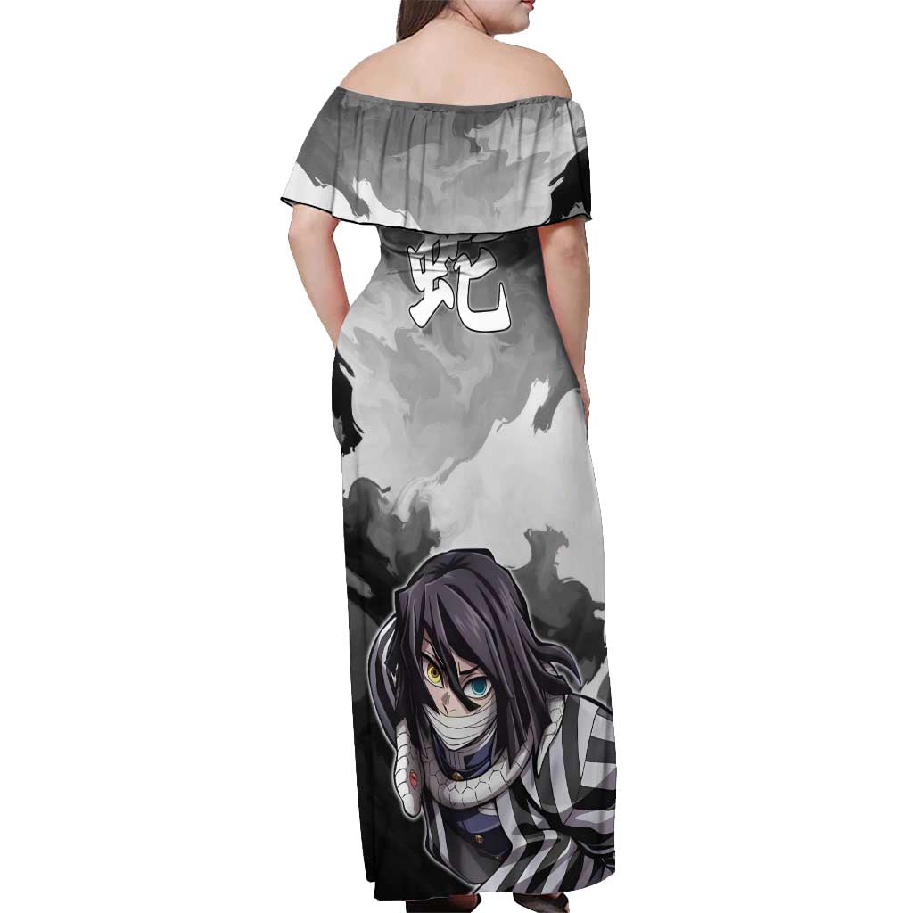 Obanai Iguro - Demon Slayer Off Shoulder Maxi Dress Anime Style
