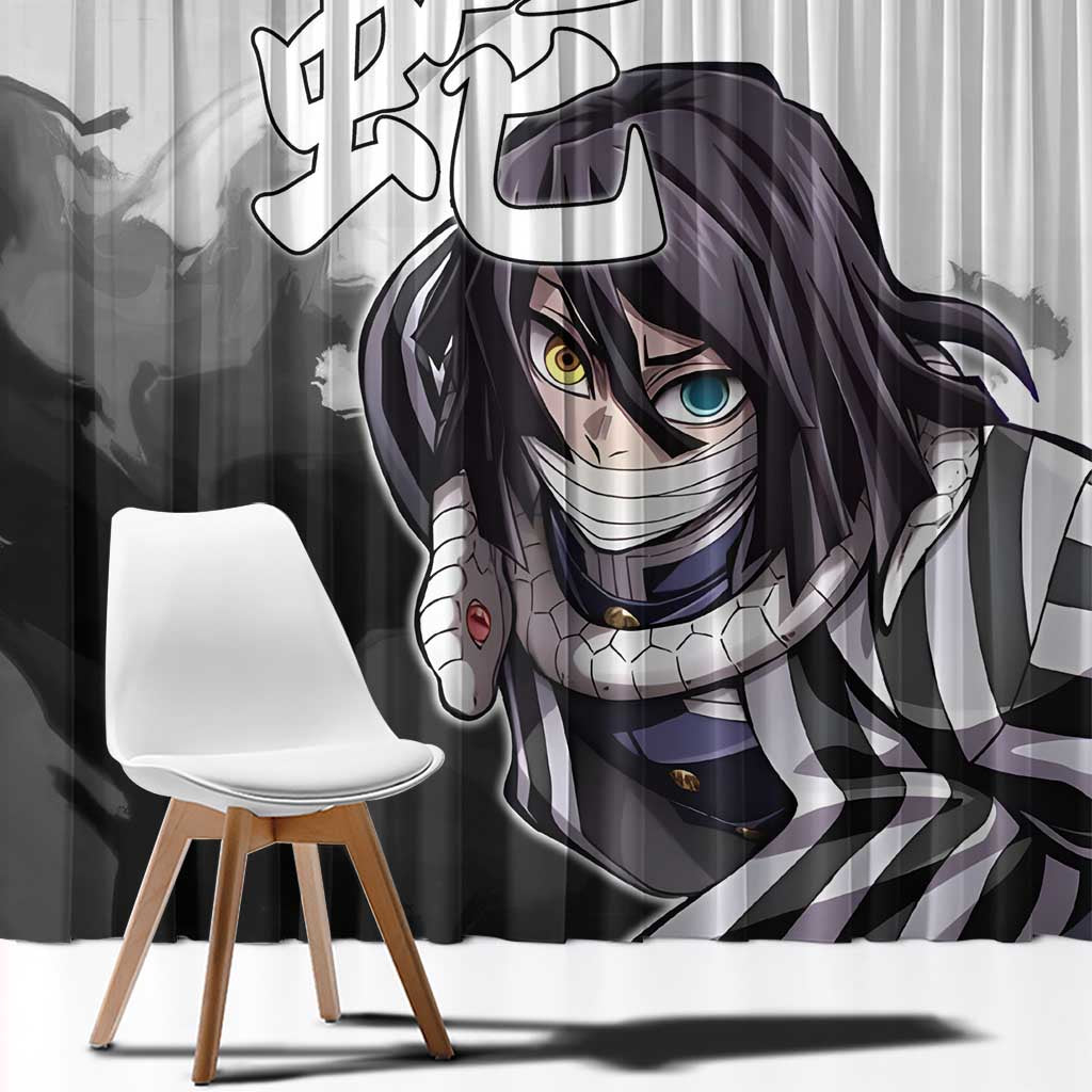 Obanai Iguro - Demon Slayer Window Curtain Anime Style