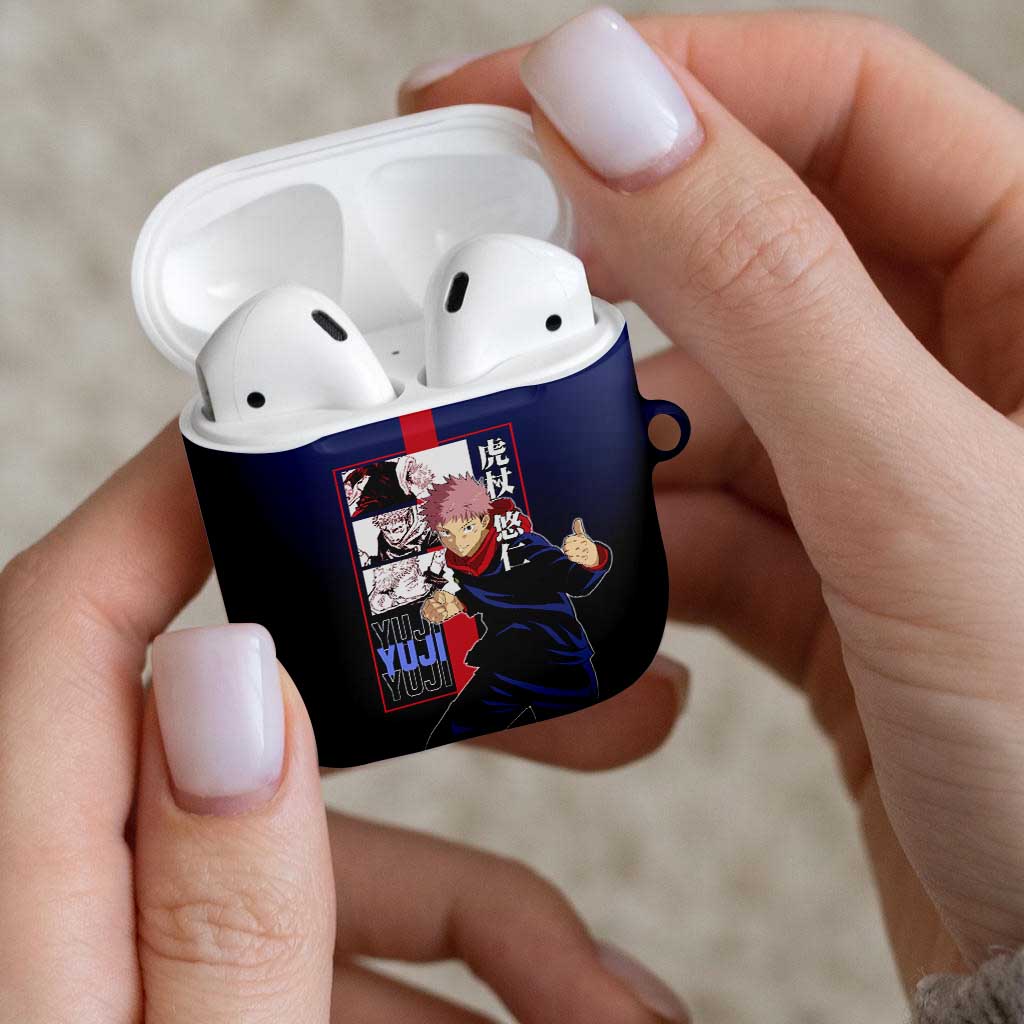 Yuji Itadori from Jujutsu Kaisen AirPods Case with Action Pose and Energetic Expressions Design - The Mazicc