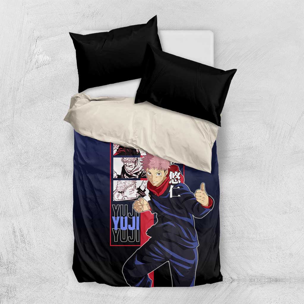 Yuji Itadori from Jujutsu Kaisen Bedding Set with Action Pose and Energetic Expressions Design - The Mazicc
