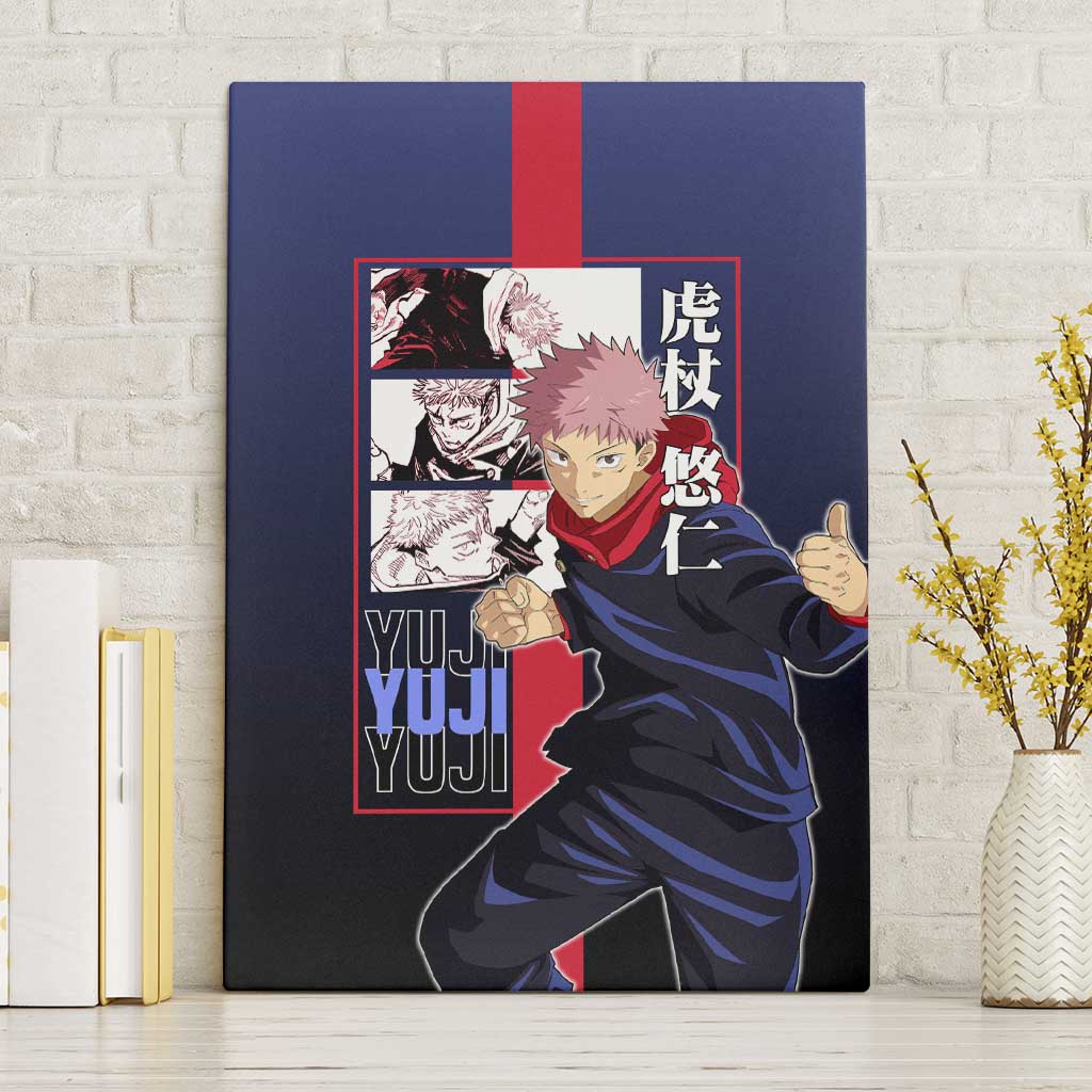 Yuji Itadori from Jujutsu Kaisen Canvas Wall Art with Action Pose and Energetic Expressions Design - The Mazicc