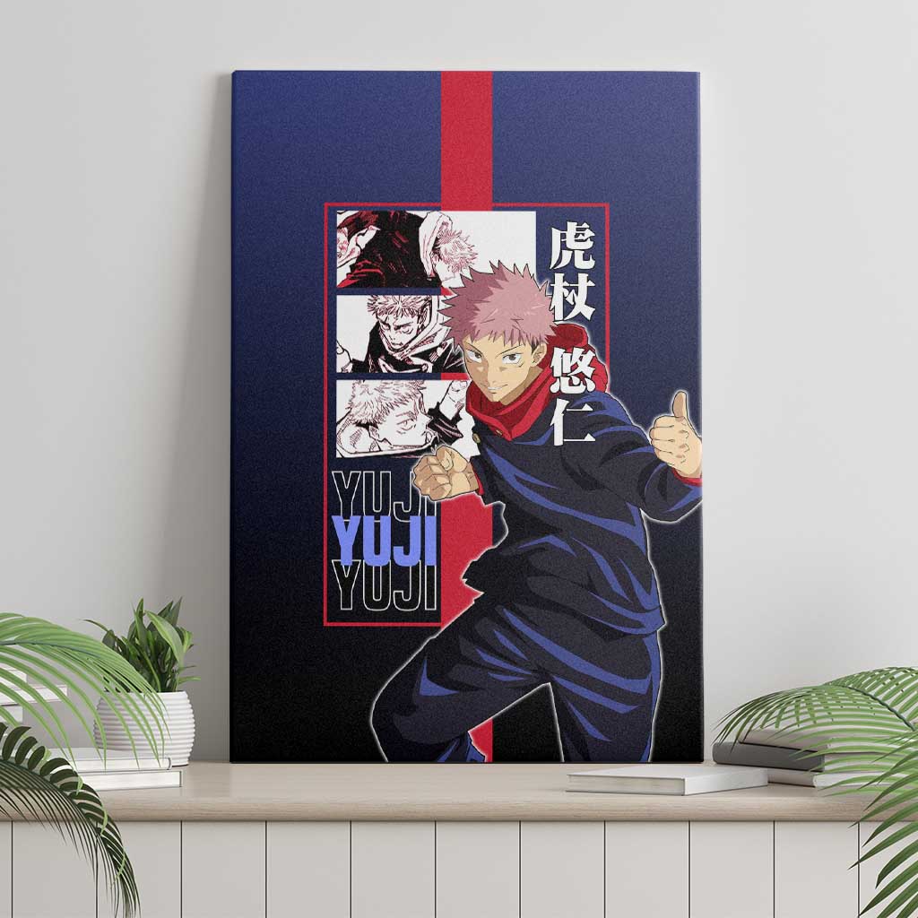 Yuji Itadori from Jujutsu Kaisen Canvas Wall Art with Action Pose and Energetic Expressions Design - The Mazicc