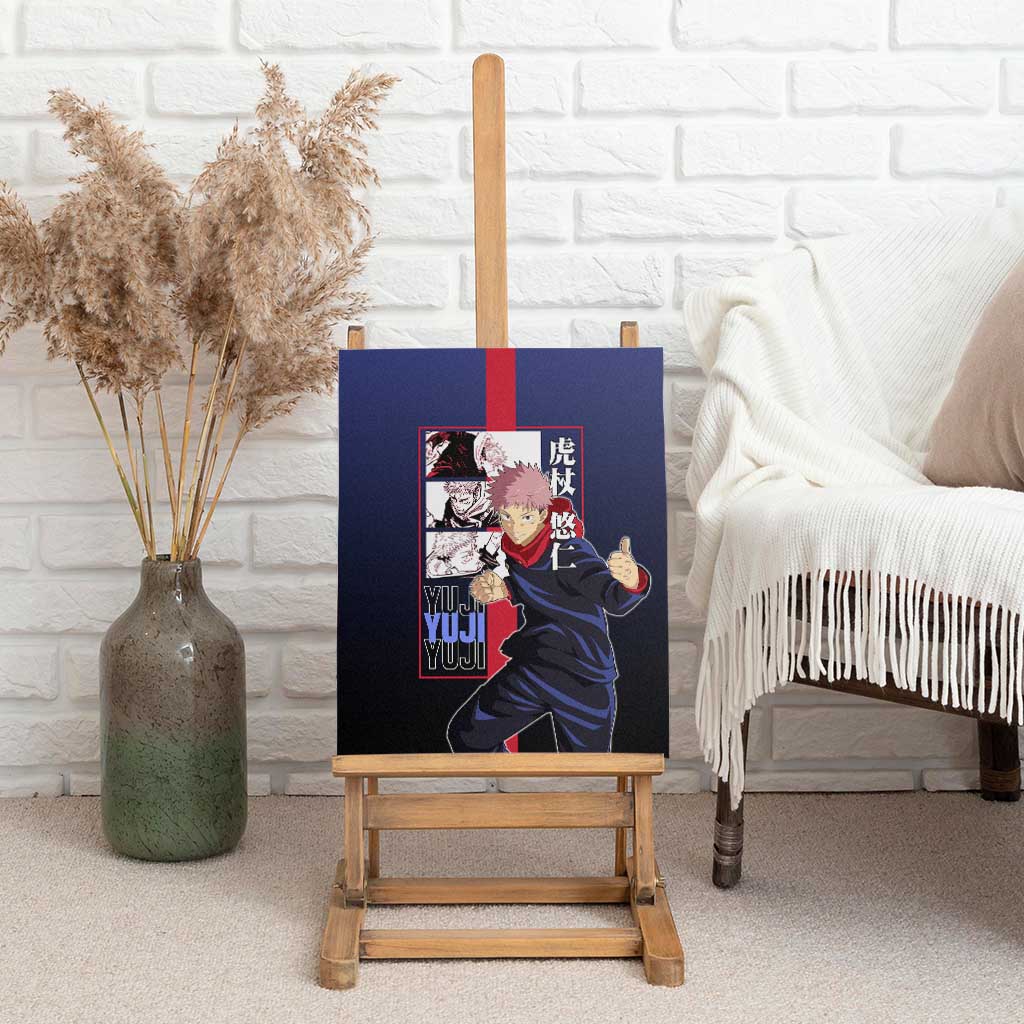 Yuji Itadori from Jujutsu Kaisen Canvas Wall Art with Action Pose and Energetic Expressions Design - The Mazicc