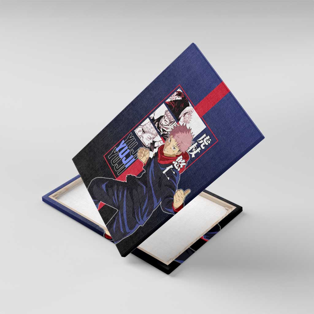 Yuji Itadori from Jujutsu Kaisen Canvas Wall Art with Action Pose and Energetic Expressions Design - The Mazicc